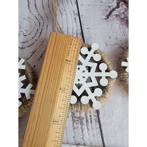 Handmade Rustic Snowflake Ornaments Set Of 3 - Picture 5 of 6